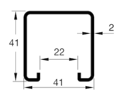 Imagen de CARRIL 41/41 2,0 GALVANIZADO 6m (576 ml)